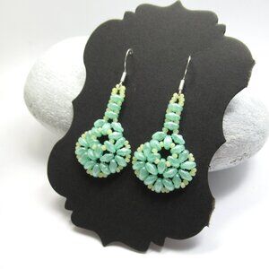 Handwoven Uranium Super Duo Earrings
